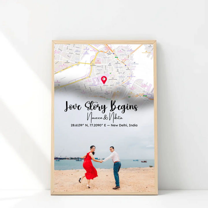 Where Our Love Began – Custom Map Photo Frame