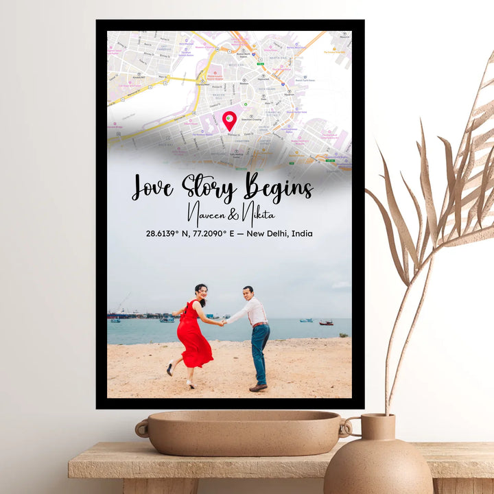 Where Our Love Began – Custom Map Photo Frame