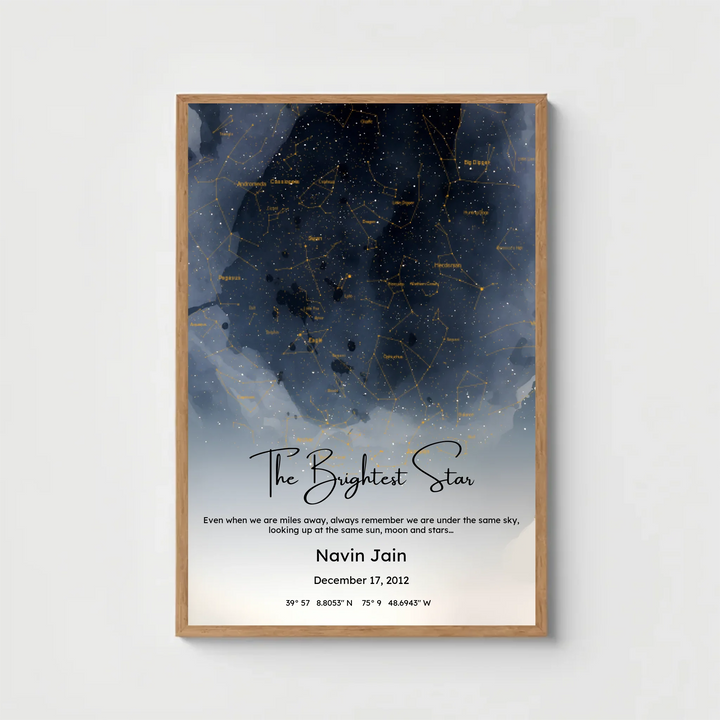 Personalised Constellation Map – Custom Date & Location Star Chart