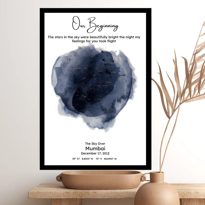 Personalised Star Map Print – Our Beginning Night Sky Poster