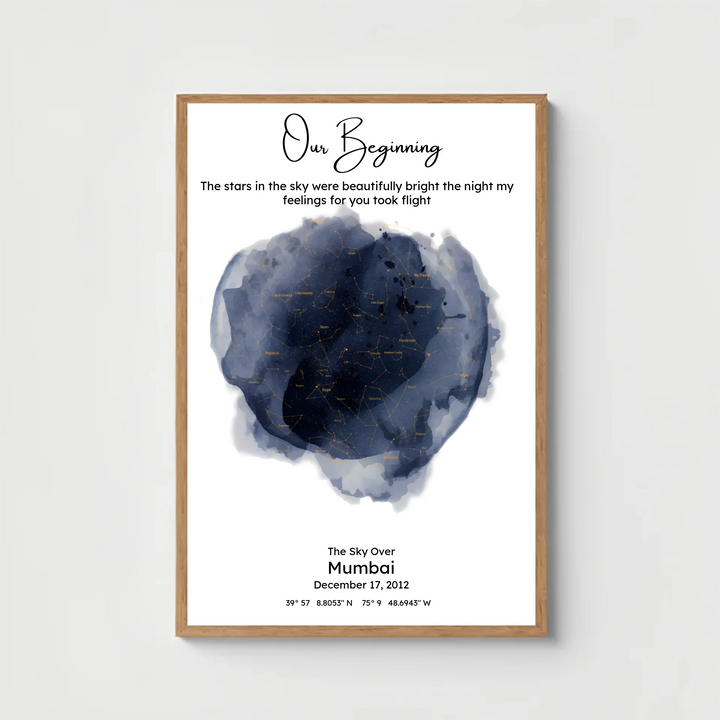 Personalised Star Map Print – Our Beginning Night Sky Poster