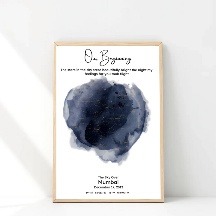 Personalised Star Map Print – Our Beginning Night Sky Poster