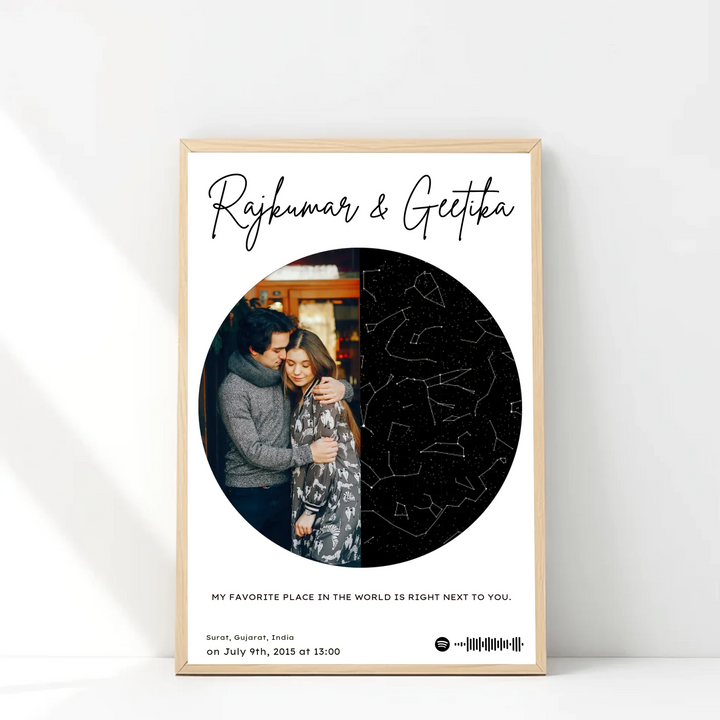 Star Map & Photo Frame – Personalized Wall Art Just for You
