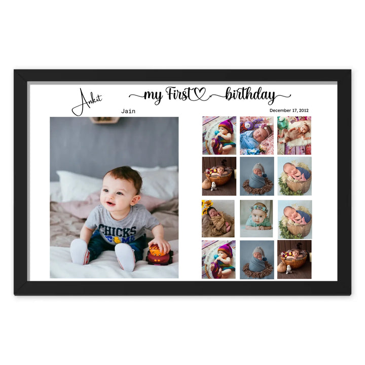 Personalised First Birthday Photo Collage – Baby’s First Year Keepsake Gift