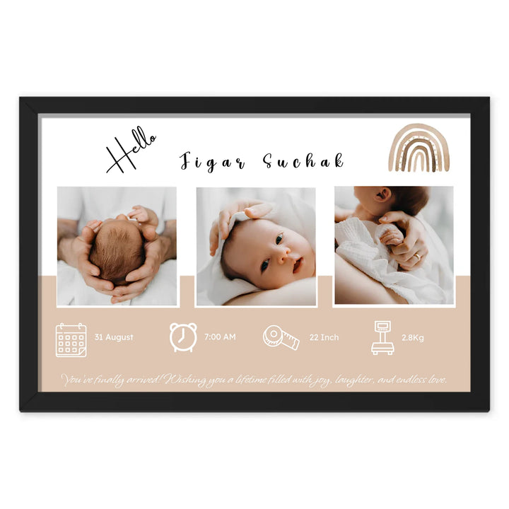 Personalised Newborn Birth Announcement Card – Baby Stats Template for Parents & Families