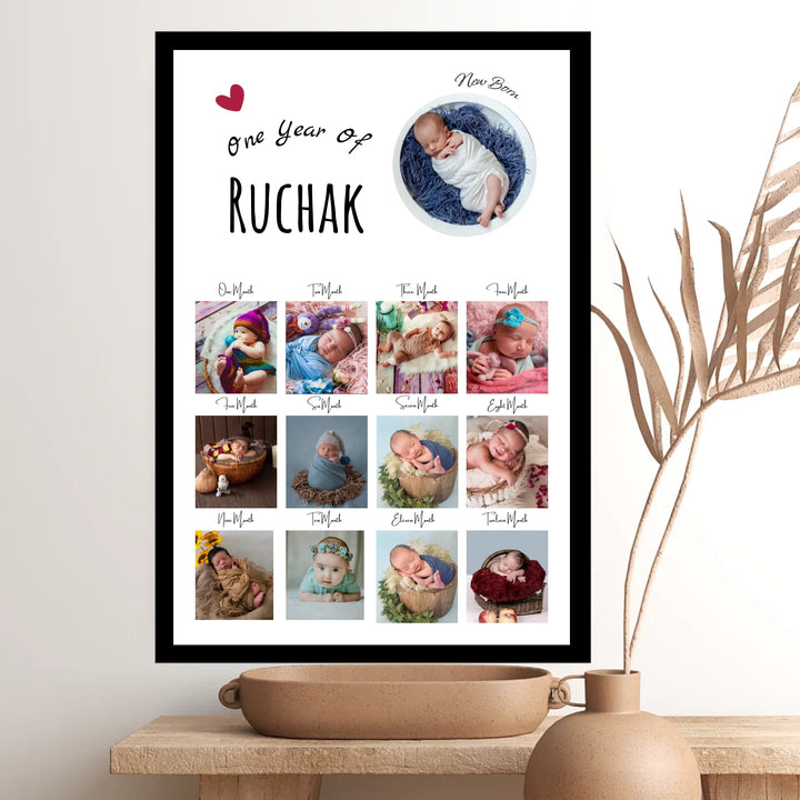 Personalised Baby’s First Year Photo Collage – 12 Month Milestone Keepsake