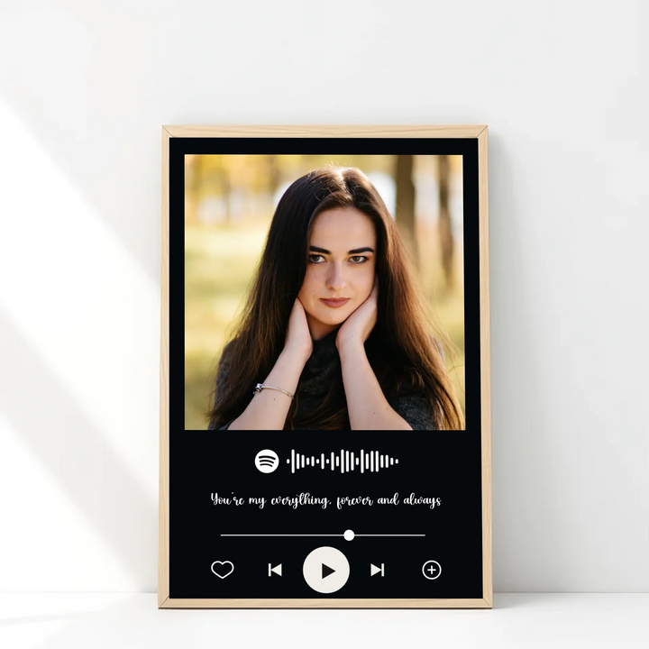 Personalized Spotify Song & Custom Image with Message – Black Edition