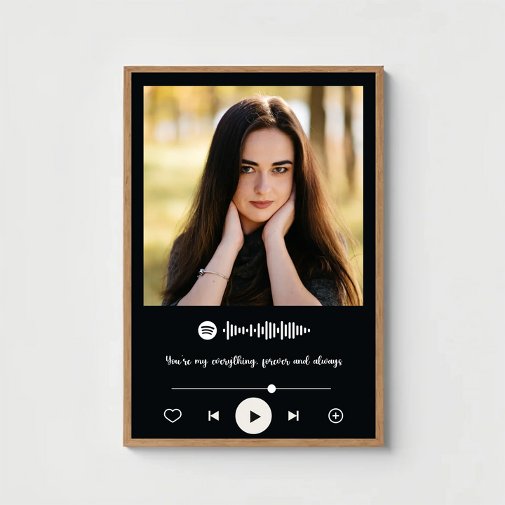 Personalized Spotify Song & Custom Image with Message – Black Edition