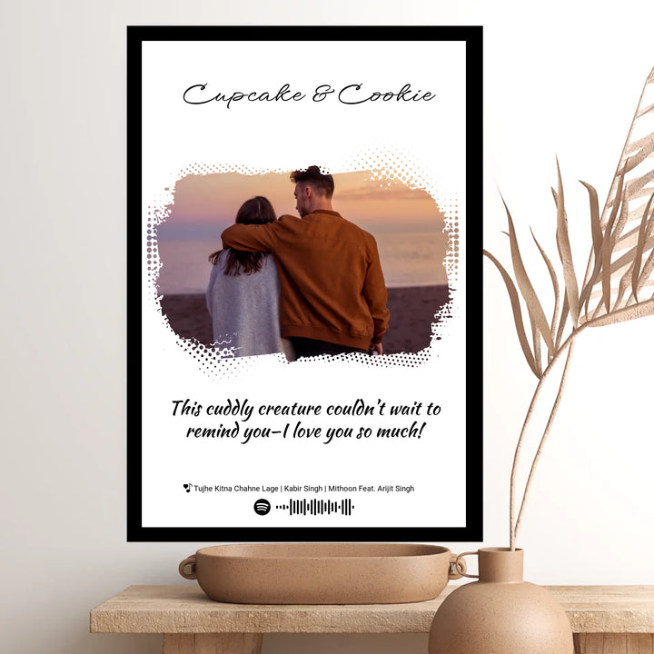 Lyrics Art Spotify Picture Frame with White BG