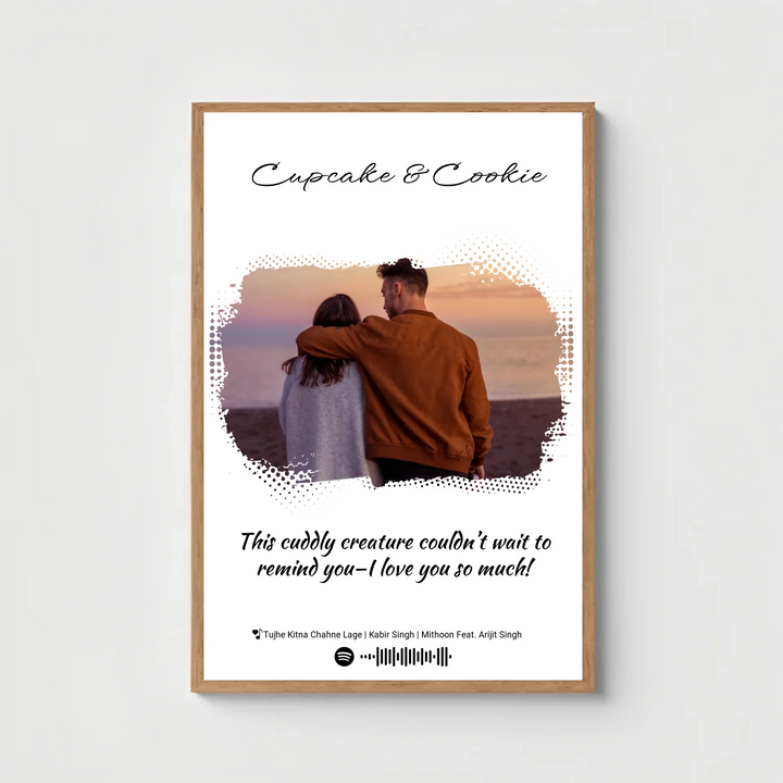 Lyrics Art Spotify Picture Frame with White BG