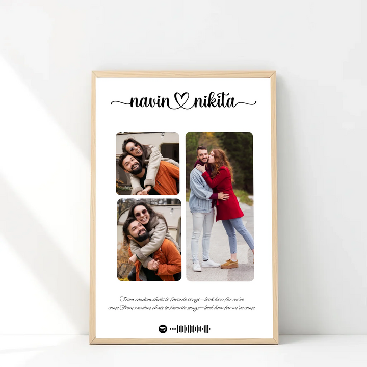Personalised Spotify Frame with Photo Collage & Song Code – Love