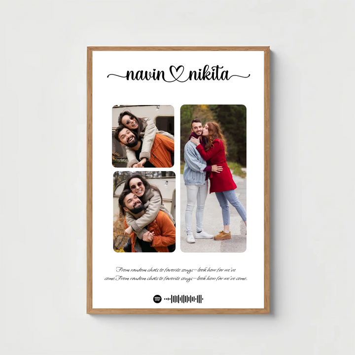 Personalised Spotify Frame with Photo Collage & Song Code – Love