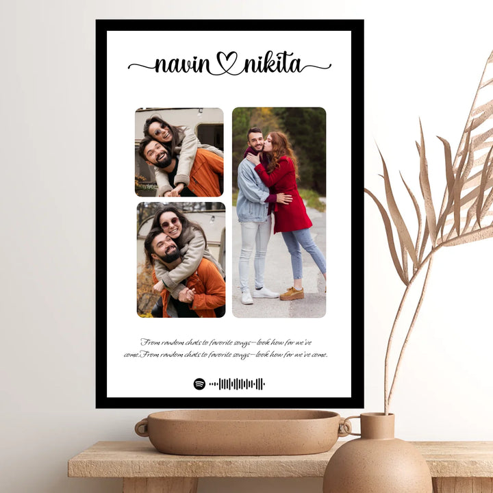 Personalised Spotify Frame with Photo Collage & Song Code – Love