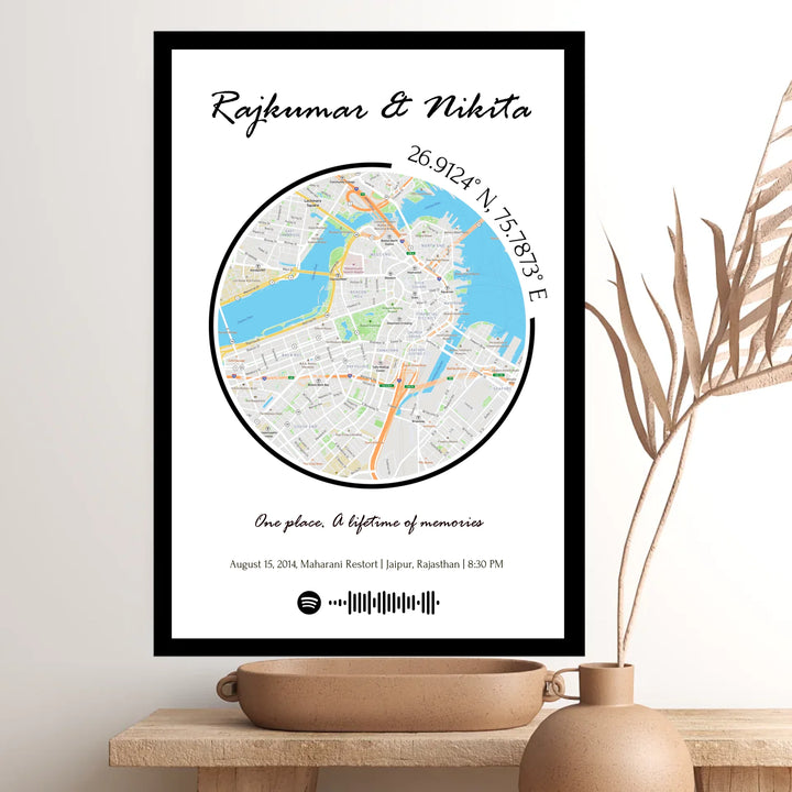 Personalised Long Distance Map Frame – A Perfect Gift