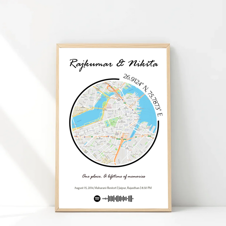 Personalised Long Distance Map Frame – A Perfect Gift