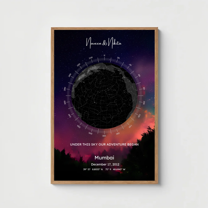 Personalised Zodiac and Star Alignment with Charming Skyline