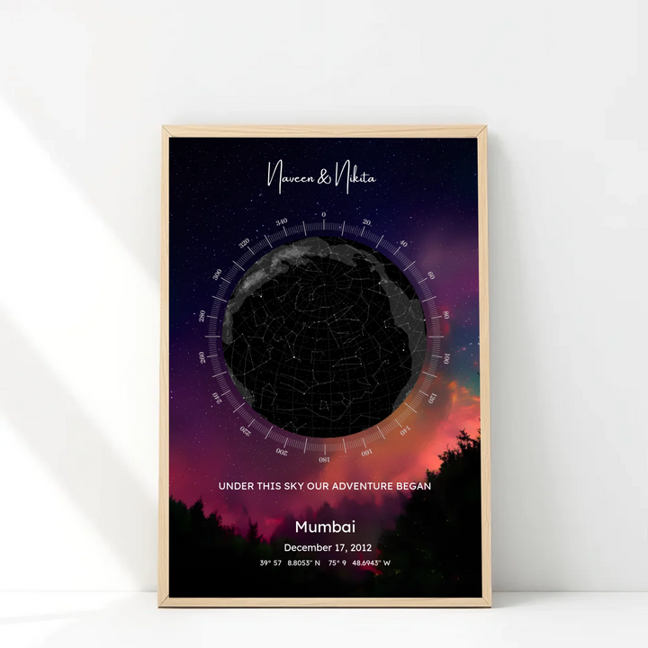 Personalised Zodiac and Star Alignment with Charming Skyline