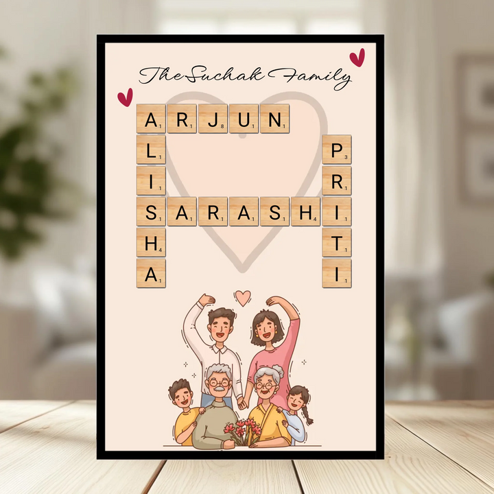Family Crossword Wall Art – 15+ Customizable Theme Options