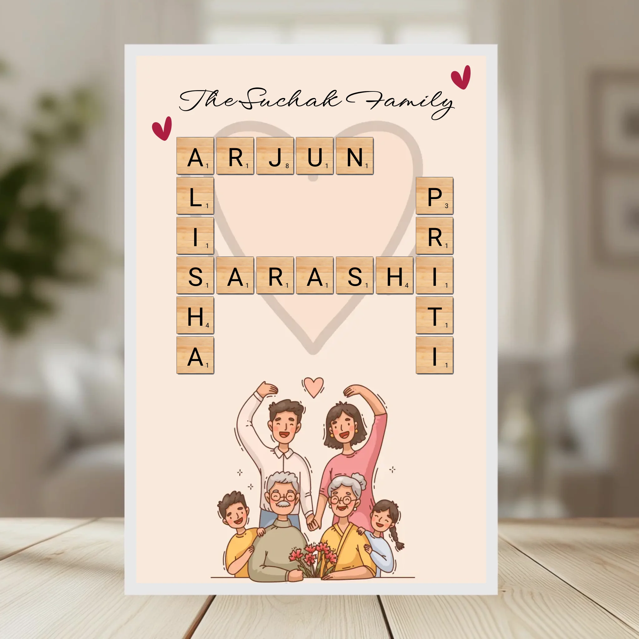 Family Crossword Puzzle Wall Frame