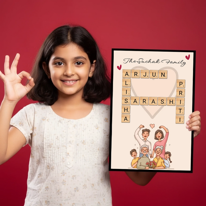 Family Crossword Wall Art – 15+ Customizable Theme Options