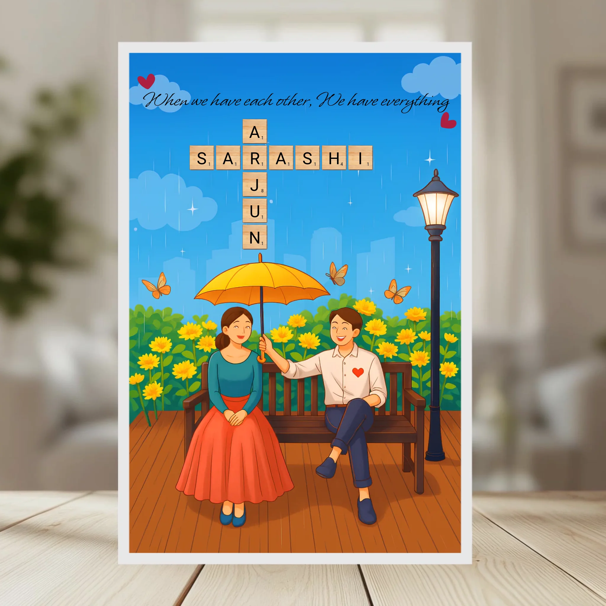 Family Crossword Puzzle Wall Frame