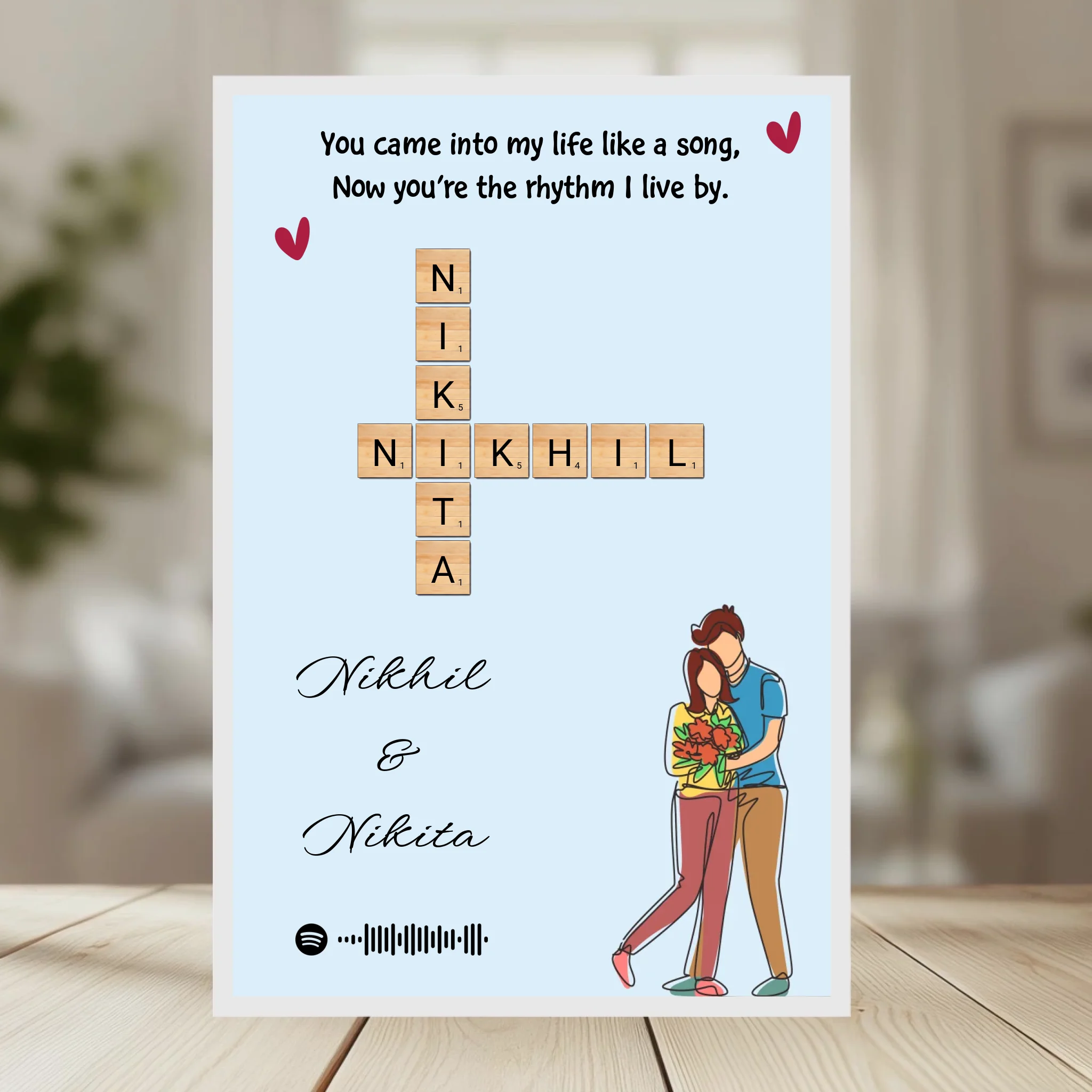 Family Crossword Puzzle Wall Frame