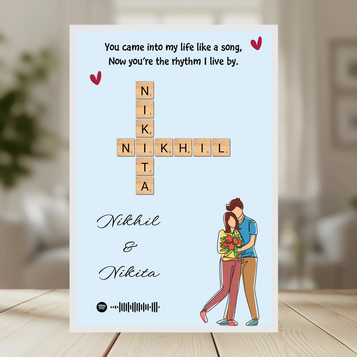 Family Crossword Puzzle Wall Frame