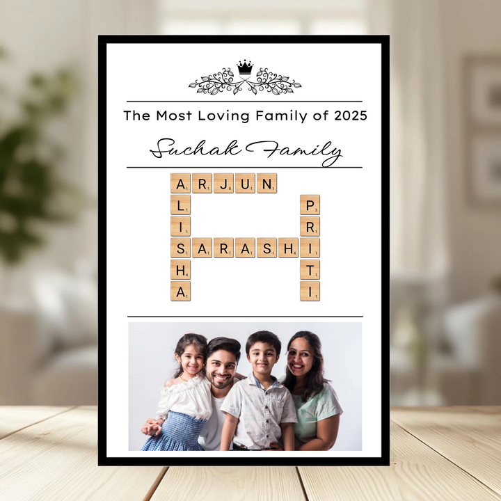Family Crossword Wall Art – 15+ Customizable Theme Options