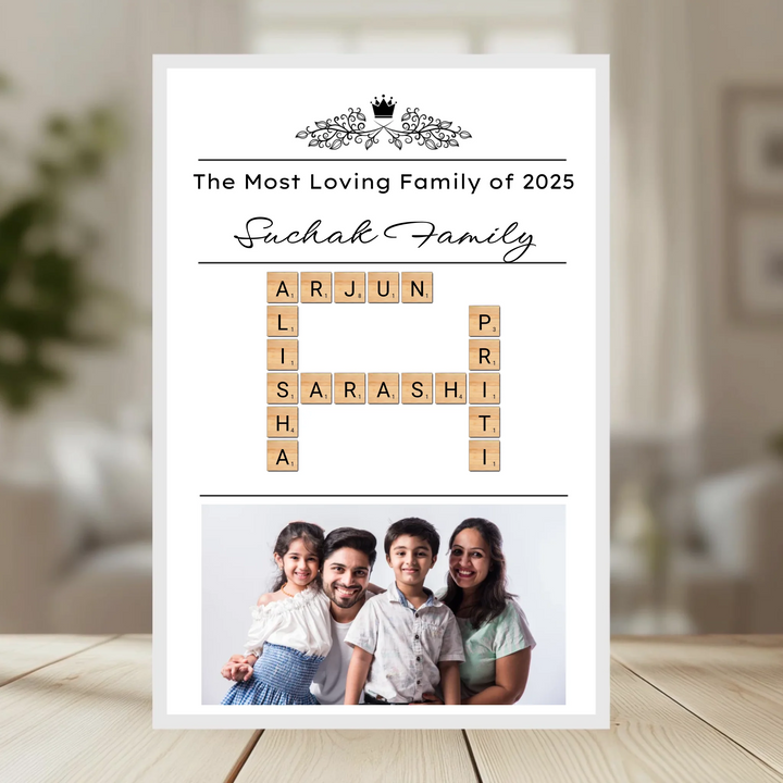 Family Crossword Puzzle Wall Frame