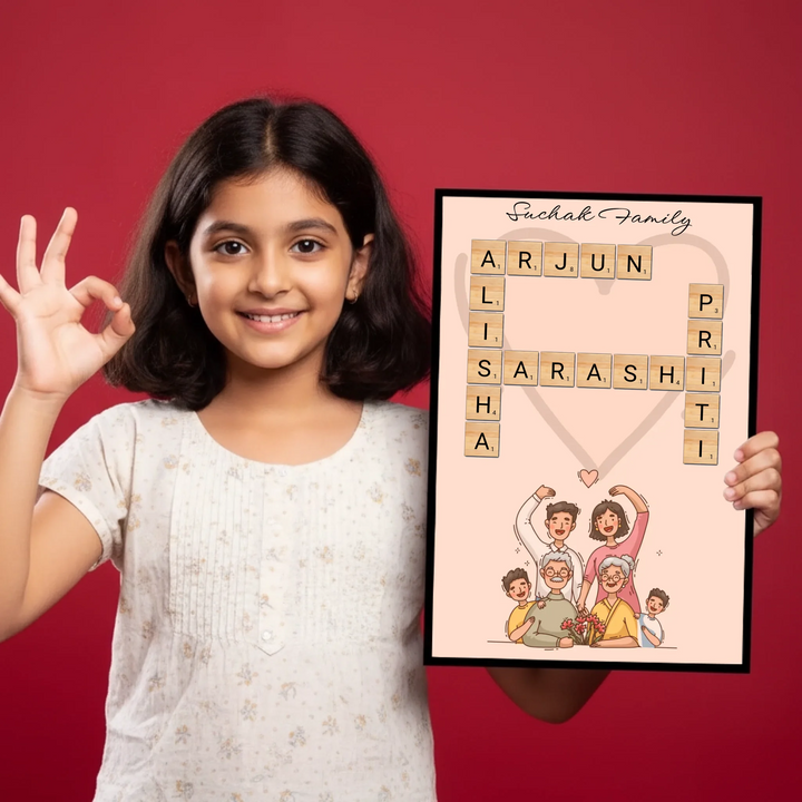 Family Crossword Wall Art – 15+ Customizable Theme Options