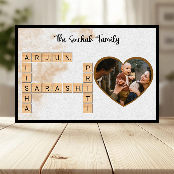 Family Crossword Wall Art – 15+ Customizable Theme Options