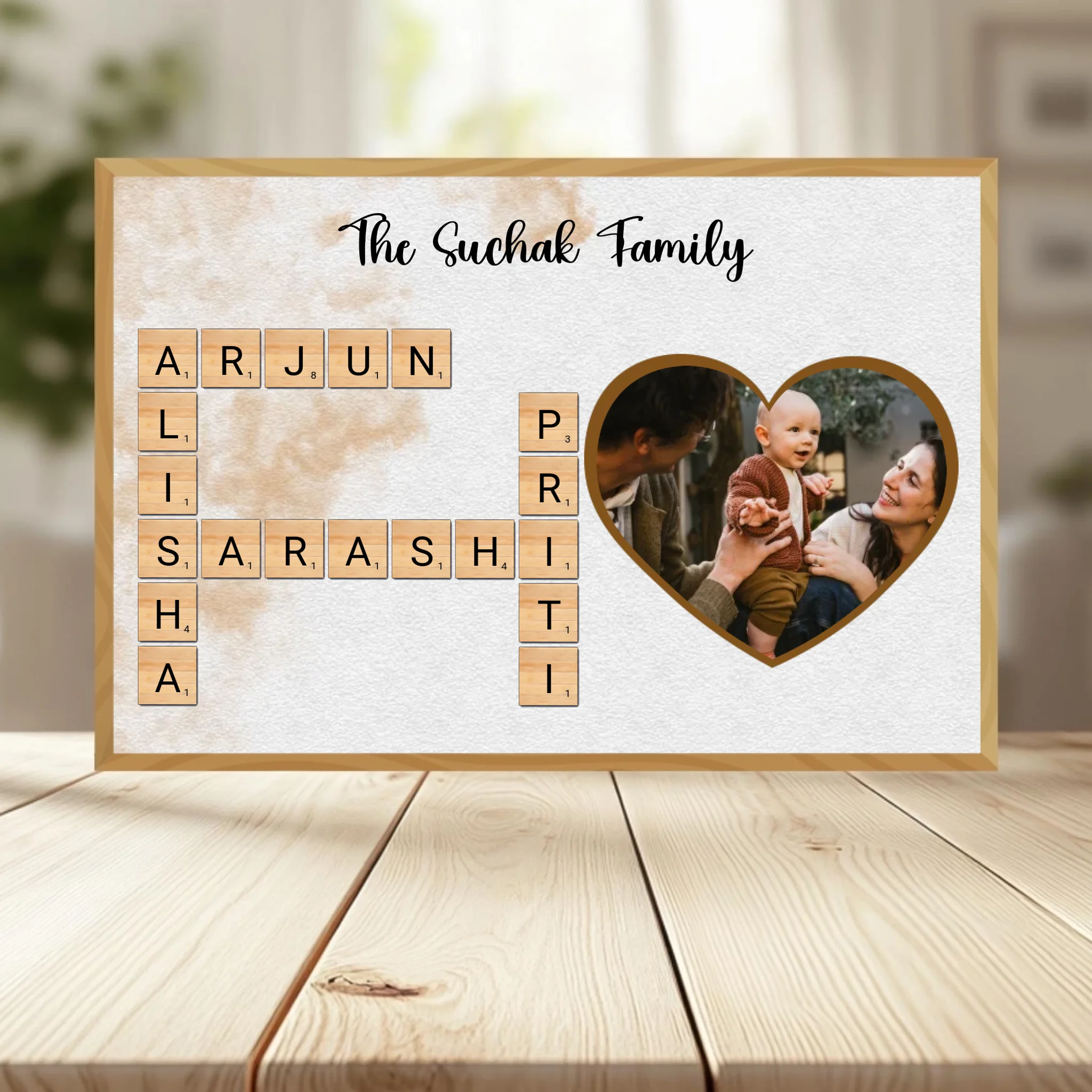 Family Crossword Puzzle Wall Frame wooden frame _ Wood horizontal