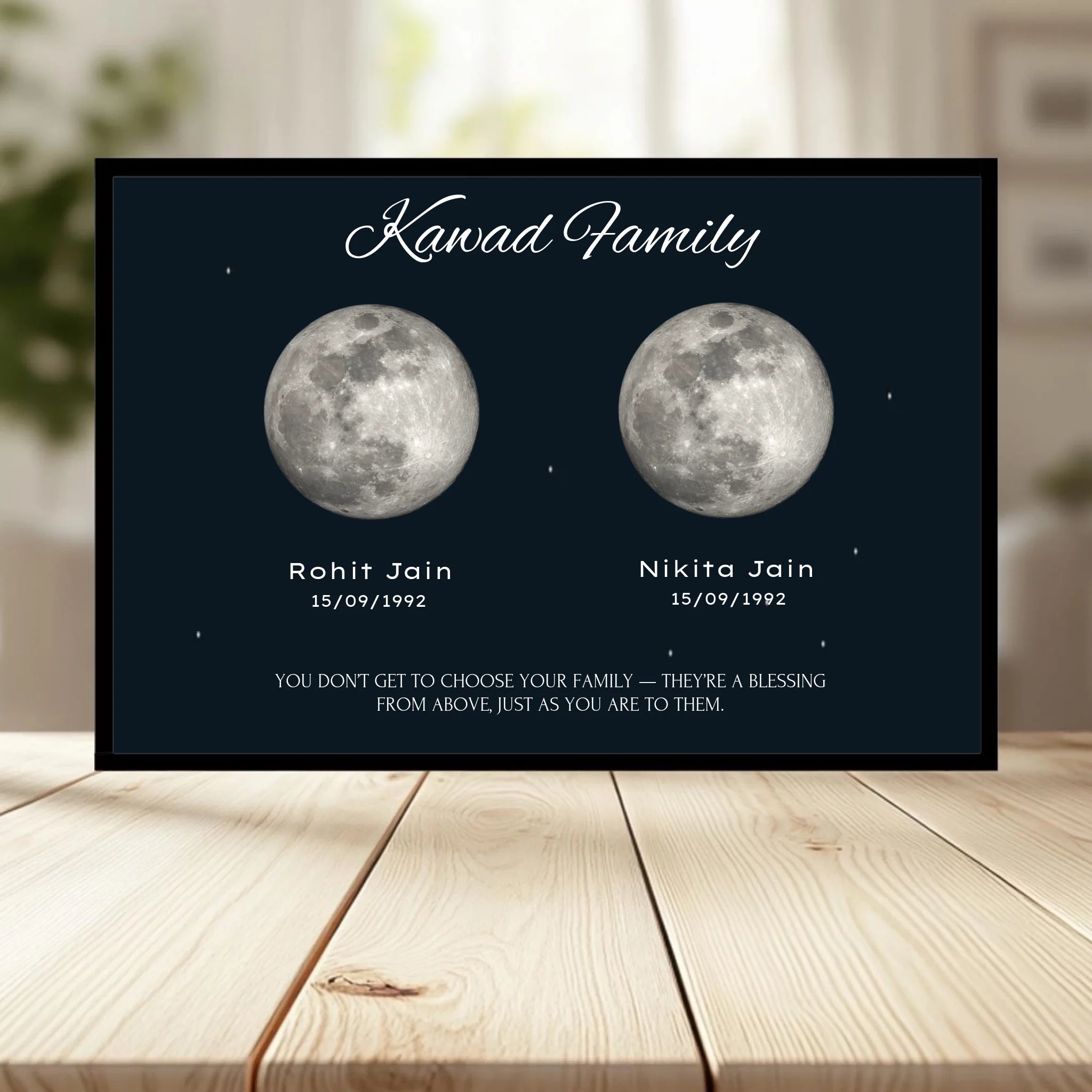 Family Crossword Puzzle Wall Frame wooden frame _ black horizontal