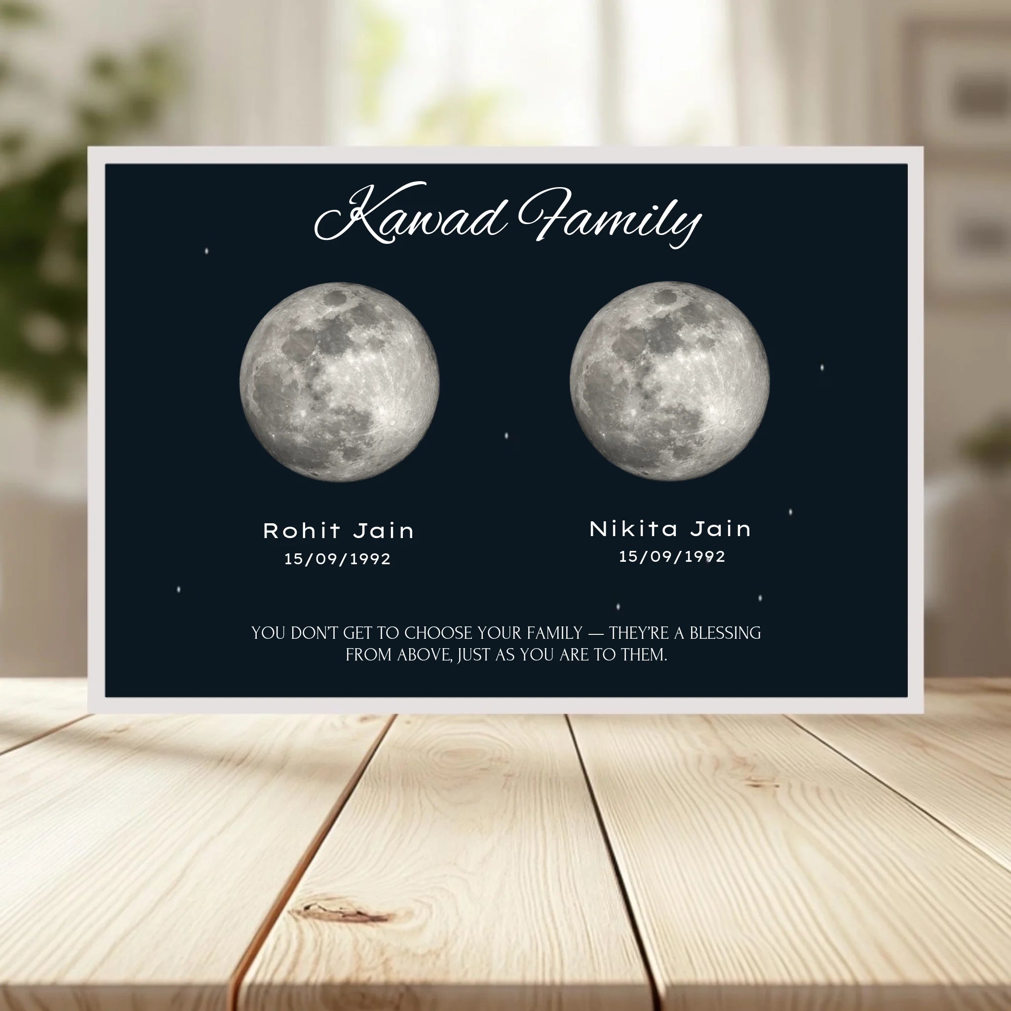 Family Crossword Puzzle Wall Frame wooden frame _ White horizontal