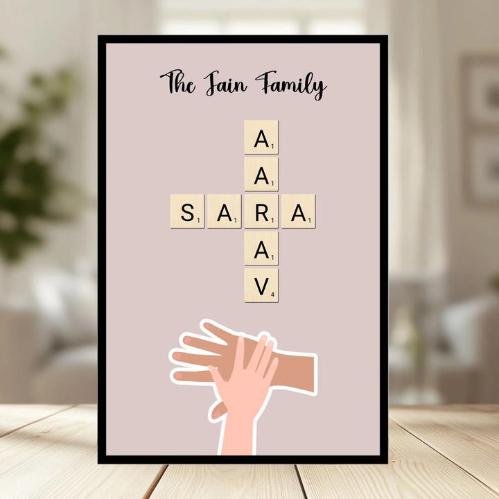 Family Crossword Wall Art – 15+ Customizable Theme Options