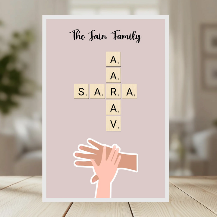 Family Crossword Puzzle Wall Frame