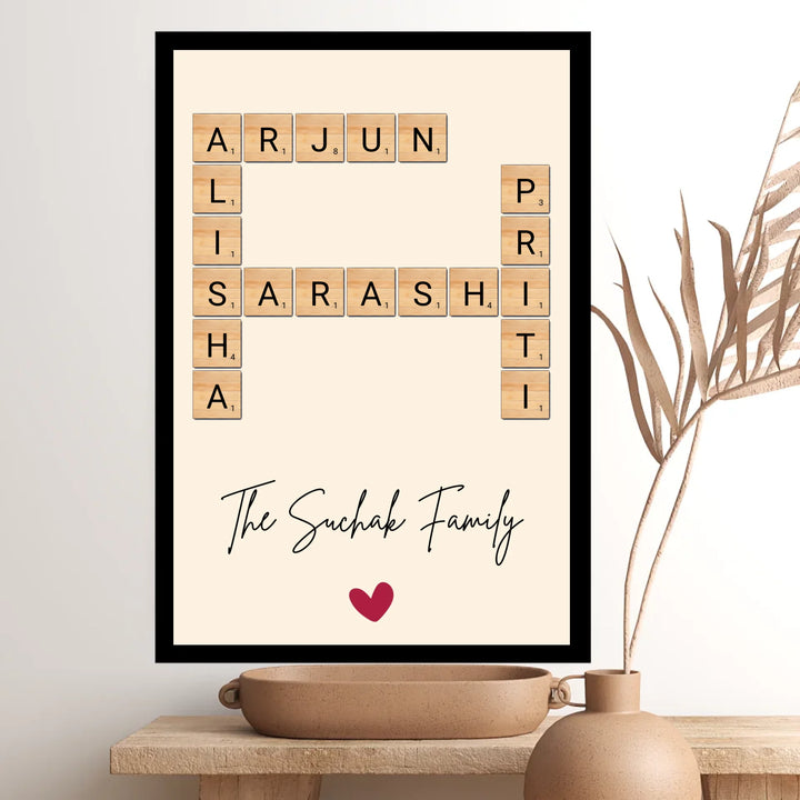 Family Crossword Wall Art – 15+ Customizable Theme Options
