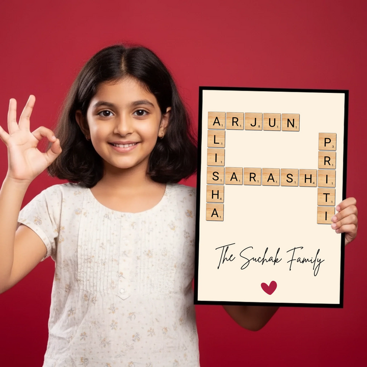 Family Crossword Wall Art – 15+ Customizable Theme Options