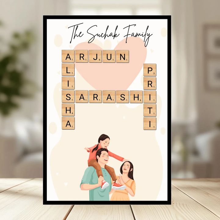 Family Crossword Wall Art – 15+ Customizable Theme Options