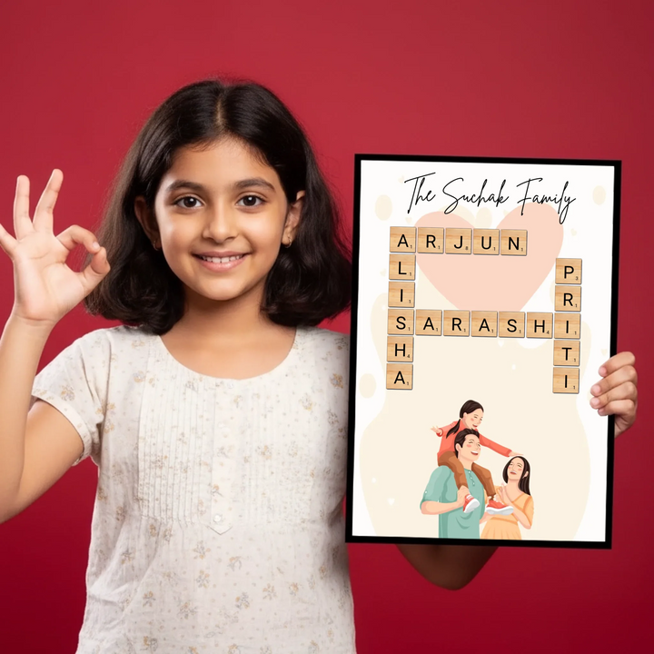 Family Crossword Wall Art – 15+ Customizable Theme Options