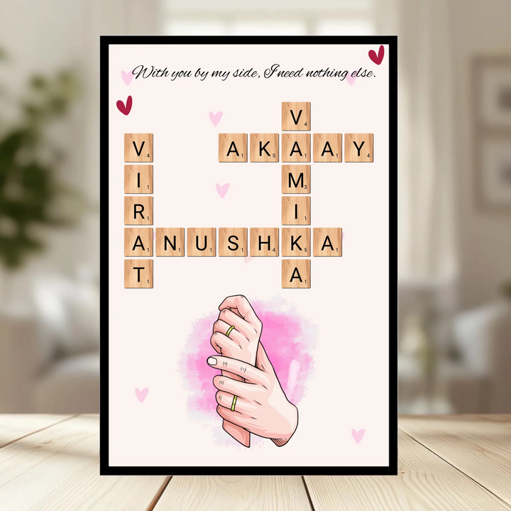 Family Crossword Wall Art – 15+ Customizable Theme Options