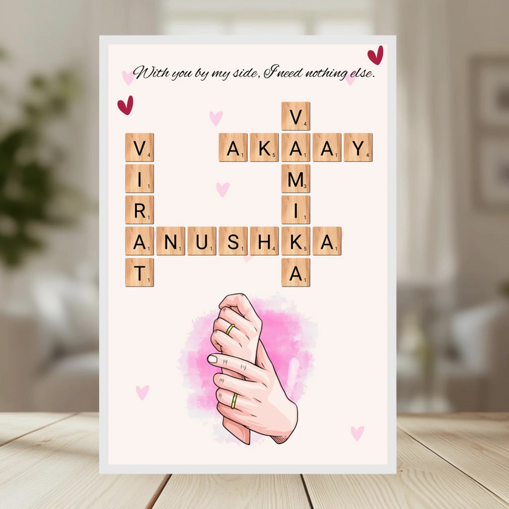 Family Crossword Puzzle Wall Frame
