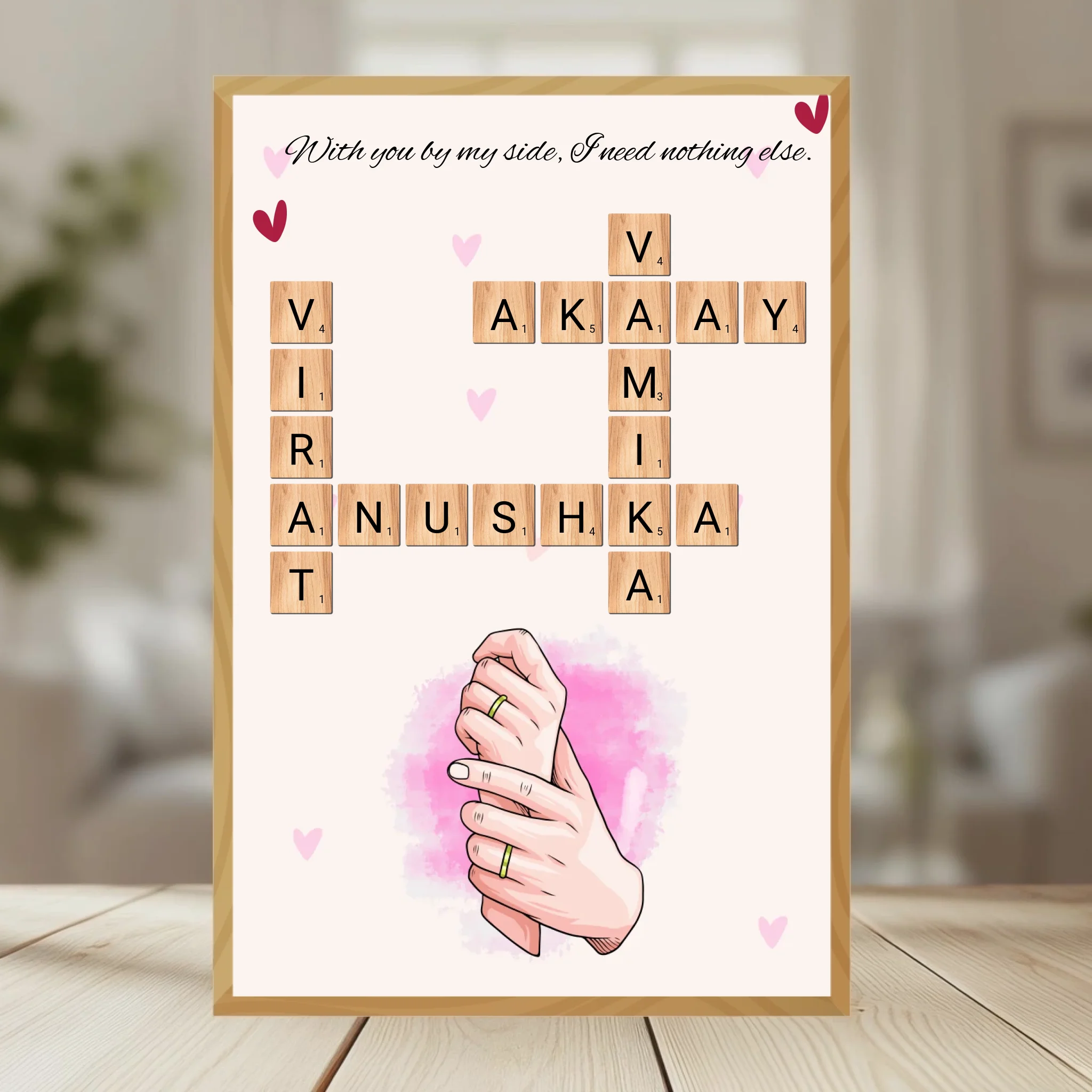 Family Crossword Puzzle Wall Frame wooden frame