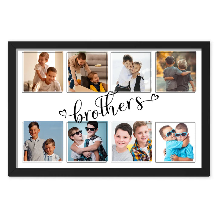 Personalised Brothers Script Plaque – Custom Photo Collage Gift