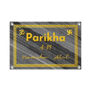 Acrylic Name Plate Grey Background 2