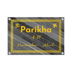 Acrylic Name Plate Grey Background 2