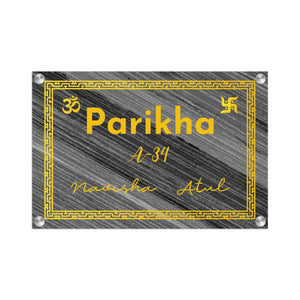 Acrylic Name Plate Grey Background 2