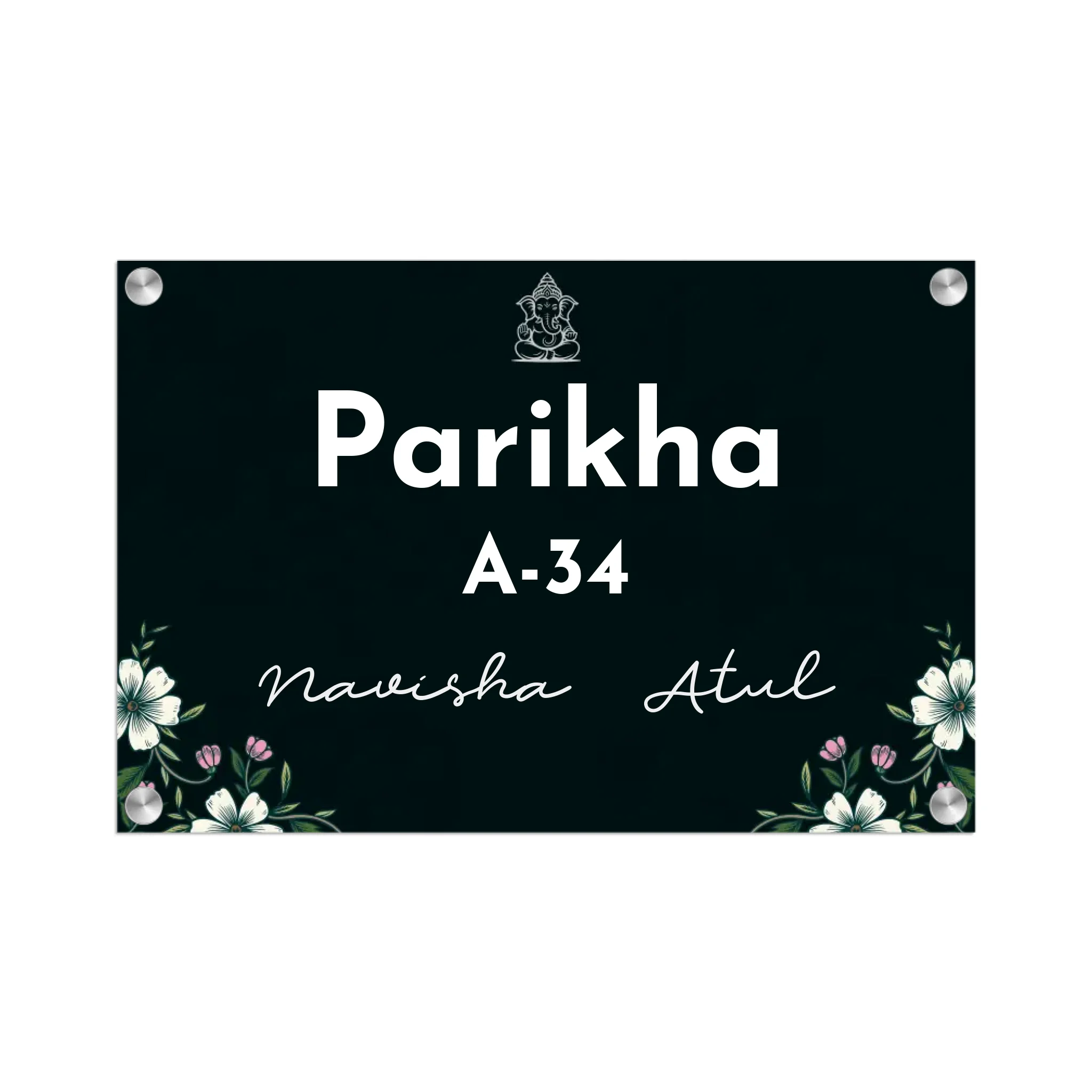 Acrylic Name Plate Grey Background 2