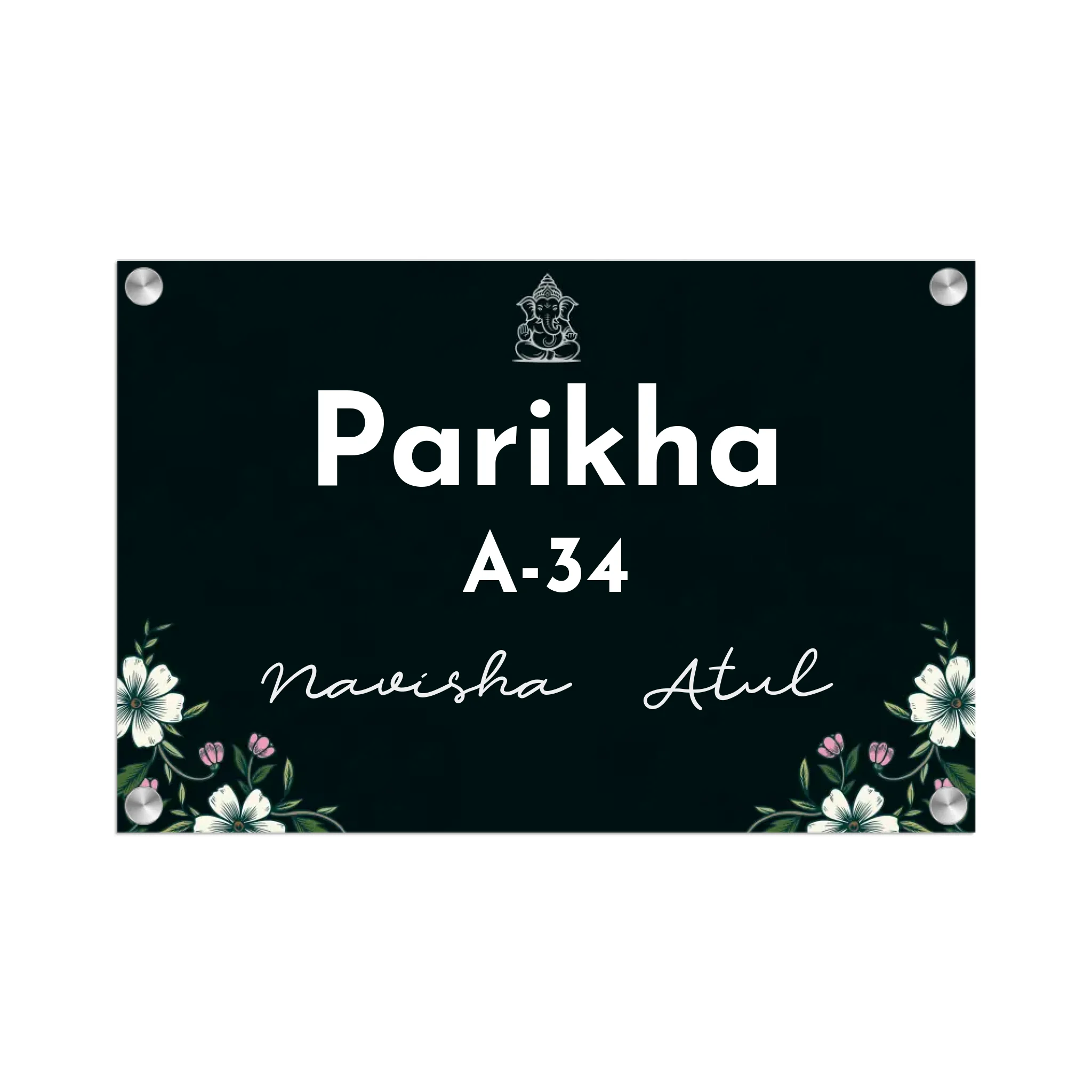 Acrylic Name Plate Grey Background 2