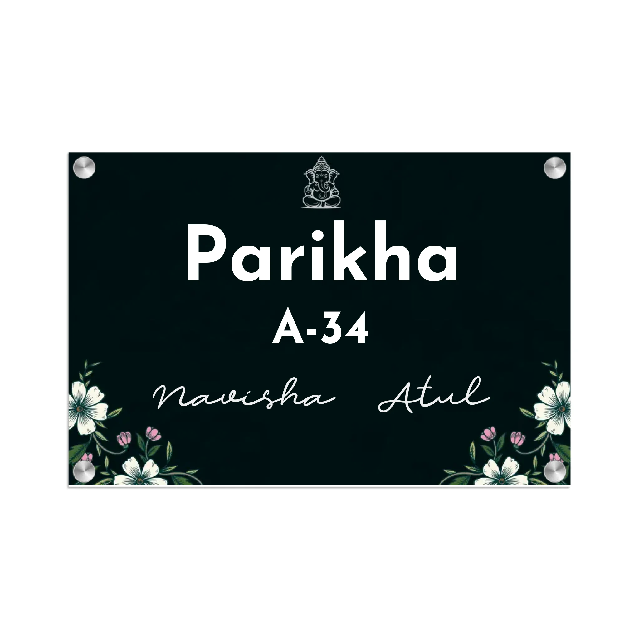 Acrylic Name Plate Grey Background 2